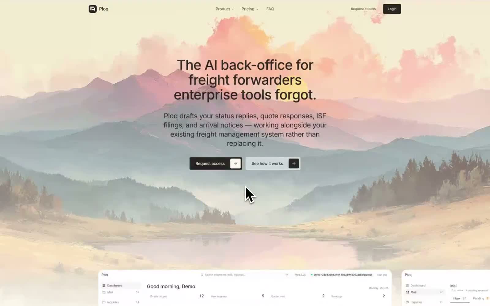 Screen recording of the Ploq site — hero, product tour, and principles